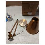 LITFAD Adjustable Brass Finish 1 Light Wall Sconce 7" Industrial Swing Arm Wall Lamp Mounted Lighting Fixture with Cone Shade Rotatable Brass arm Sconce for Living Room Bedside Hallway Foyer - Retail: