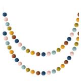 WILLBOND 2 Pieces Wool Felt Rainbow Ball Garland Colorful Pom Pom 6.5 ft Long 24 Ball Garland for Easter Mardi Gras Classroom Halloween Thanksgiving Xmas (Multicolor) - Retail: $17