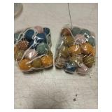 WILLBOND 2 Pieces Wool Felt Rainbow Ball Garland Colorful Pom Pom 6.5 ft Long 24 Ball Garland for Easter Mardi Gras Classroom Halloween Thanksgiving Xmas (Multicolor) - Retail: $17