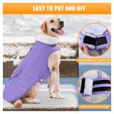 IBuddy Dog Winter Coat for X-Large Dogs, Easy on Dog Snow Fleece Coat Velcro Waterproof Pet Puffer Jacket with Harness Hole Adjustable Reflective Quilted Pet Cold Weather Vest for Girl Female - Retail