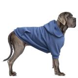 ARUNNERS Large Dog Zipper Hoodies Clothes Zip Up Sweaters for Pitbull Labrador, Blue, 3X-Large - Retail: $20