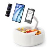LULULOOK Ultra Fluffy Kindle Pillow Stand for Reading, Lap Tablet Pillow Stand with Snack Bowl & Foldable Arm Compatible with iPad, Phone and 4.7-14.6 Tablet for Book Reading in Bed - Retail: $40
