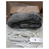 COZYTY Heated Blanket King Size, Soft Cozy Upgraded Flannel Electric Blanket Dual Control with 5 Heating Levels & 10 Hours Auto Off, Fast Heating & ETL & FCC Certification, 100" x 90", Silver Gray - R