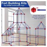 V-Opitos 180 Pack Fort Building Kits for Kids Age 4, 5, 6, 7, 8+ Years Old, Creative STEM Building Toys for DIY Castles, Tunnels, Play Tent, Ideal Christmas, Birthday Gifts for Boys & Girls - Retail: 