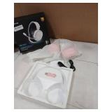 Wireless Gaming Headset, 7.1 Surround Sound, 2.4GHz USB Gaming Headphones with Bluetooth 5.4, 100H Battery, ENC Noise Canceling Mic, RGB Light, Wireless Headset for PC PS5 PS4 Mac Switch (Gray-Pink) -
