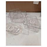 FRASTORDER Food Storage Containers with Lids - Clear Plastic Stackable Storage Bins with Date Recorder for Fridge, Freezer, Kitchen Cabinet, Pantry Organization (Set of 3) - Retail: $21
