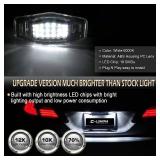 D-Lumina LED License Plate Light Tag Lamp Assembly Replacement Compatible with Honda Civic Accord Sedan Odyssey Pilot Acura MDX TSX TL ILX RDX RL, Powered by 18-SMD 6000K White Pack of 2 - Retail: $13