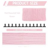 2 Pack 120 Inch Pink Cheesecloth Table Runner Boho Rustic Gauze Sheer Romantic 10 FT Long Cheese Cloth Table Runner for Bridal Baby Shower Wedding Party Birthday Holiday Home Easter Decor - Retail: $1