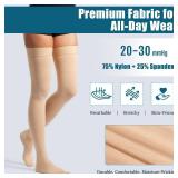 Thigh High Compression Socks,20-30 mmHg Closed Toe Compression Stockings for Men Women,for Varicose Veins,Edema,DVT - Retail: $19