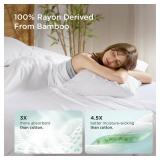 Bedsure King Size Pillow Cases Set of 2, Cooling Pillow Cases King, Rayon Derived from Bamboo White Pillowcases, PureWoven Silky Soft Cool Bedding Pillow Covers with Envelope Closure, 20x36 Inches - R