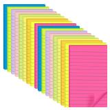 (9 Pack) Lined Sticky Notes 4x6 in Post, Self-Stick Pads Bright Colors Sticky Note, Recyclmable, Easy to Post for Home, Office, School - Retail: $9