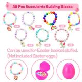 UMEELR 28 Pack Unicorn Rainbow Bracelet, Bead String Bracelet Easter Egg Stuffing Romantic Gifts for Valentine
