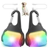 Dog Collar Light 2 Pack, Dog Lights for Night Walking 4 Modes, Waterproof Dogs Light Clip on Rechargeable, LED Dogs Walking Lights for Night Running, Camping, Climbing, Bike - Retail: $10