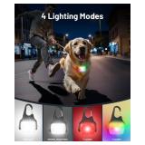 Dog Collar Light 2 Pack, Dog Lights for Night Walking 4 Modes, Waterproof Dogs Light Clip on Rechargeable, LED Dogs Walking Lights for Night Running, Camping, Climbing, Bike - Retail: $10