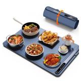 Warming Mat for Food (24"x16") - iTRUSOU 3-Year Classic Electric Warming Tray with 3-Level Temp Control, Rapid Heating 250W Energy-Saving - Rollable Large Food Warming Mat for Parties & Buffet - Retai