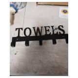 FairyCity Black Metal Towel Holder Wall Mounted Small Coat Racks with 5 Hooks Hanging Holder Towel Rack for Bedroom, Bathroom, Entryway, Dorm Hanging Bag,Coat,Key etc.