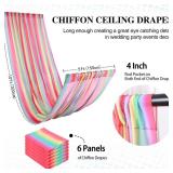 DUOBAO Rainbow Chiffon Wedding Ceiling 10FT Length Photo Background Curtain Decorations with Rod Pocket for Banquet Room Weddings Ceremony Graduation Prom, W 5