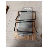 Qyapeixy Elevated Cat Bowls with Food Mat, 15° Tilted Anti Vomiting Raised Cat Feeder for Indoor Cats and Puppy, 2 Stainless Steel Bowls for Food and Water - Retail: $20