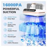 Amzany Mattress Vacuum Cleaner - 5-in-1 Cordless Bed Vacuum Cleaner, Powered by UV-C Light & Ultrasonic Technology, 16Kpa Strong Suction,Low Noise,Suitable for Dust, Pet Hair, Etc. - Retail: $57