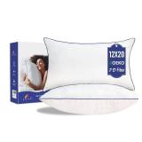 Wuuyuef 12x20 Pillow Insert Set of 2 Soft Lumbar Pillow Inserts, Rectangular Cushion Inserts, Hypoallergenic Virgin Microfiber Filling, Machine Washable - Retail: $17