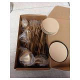 Brass Gold Taper Candle Holders Set, Vintage Metal Candlestick Holders for Table Centerpiece, Wedding Reception, Festive Christmas Mantel Decoration Gold - Retail: $37