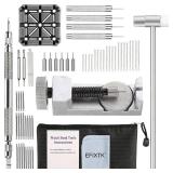 Watch Band Strap Link Pins Remover Repair Tool,24 in 1 Kit with 6 Extra Tips Replacement,20PCS Cotter Pin,Spring Bar Tool Set,1PCS Head Hammer - Retail: $12