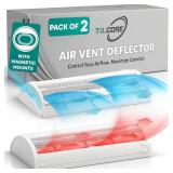Air Vent Deflector with 6-Way Multi-Directional Airflow - 10x4", 2-Pack Heat Register Cover: Magnetic Vent Covers for Home Floor, Air Conditioner Deflector, Heater Diverter for Wall, Ceiling, AC Duct 