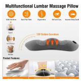 Electric Lumbar Support Pillow with Heat & Massage, Ergonomic Memory Foam Lower Back Massager for Pain Relief Deep Tissue, Smart Air Lift Technology, Ideal for Car/Bed/Sleeping/Office Chair - Retail: 