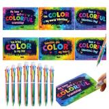 JOYIN 28Pcs Valentines Multicolor Pen with Cards, Stationery Gift Set for Kids, Retractable Colorful Pen with Tapes for Classroom School Exchange Gift, Kids Party Favors, Reward Prizes - Retail: $20