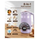 Nut Milk Maker Machine, 35oz Homemade Soy, Almond, Oat, Coconut, Plant Based and Non Dairy Beverages, 8 in 1 Automatic Soybean Machine With 12H Delay Start/Keep Warm/Boil Water - Retail: $54