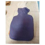 Samply Hot Water Bottle with Knitted Cover, 2L Hot Water Bag for Hot and Cold Compress, Hand Feet Warmer, Ideal for Menstrual Cramps, Neck and Shoulder Pain Relief, Purple - Retail: $10