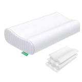UTTU Cervical Pillow for Neck Pain Relief, Memory Foam Neck Pillow for Sleeping, Adjustable Orthopedic Sandwich Pillow, Contour Cooling for Side Back Stomach Sleeper, Queen(23.6"x14"x5.2"/4.5") - Reta