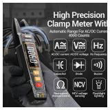 ANENG Multimeter Tester Color LCD TRMS 4000 Counts Clamp Meter Auto Ranging Rechargeable Voltmeter with U-Shaped Jaw Measures AC/DC Current,Voltage,NCV,Ohm,Diode,Capacitance,Resistance,Continuity - Re