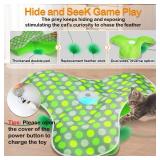 Umosis Interactive Cat Toys Rechargeable,Moving Concealed Feathers,Real Mouse Squeaky,Touch Activated Cat Kitten Toy Exercise Toys for Indoor Bored Adult Cats - Retail: $25