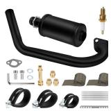 HIAORS Racing Exhaust Pipe Muffler Main Jet Kit for Predator 212cc 196cc 224cc 6.5hp Coleman CT200U BT200X CT200U-EX Mini Bike KT196 Go Kart Baja Warrior MB165 MB200 Performance Parts with Heat Shield