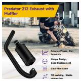 HIAORS Racing Exhaust Pipe Muffler Main Jet Kit for Predator 212cc 196cc 224cc 6.5hp Coleman CT200U BT200X CT200U-EX Mini Bike KT196 Go Kart Baja Warrior MB165 MB200 Performance Parts with Heat Shield