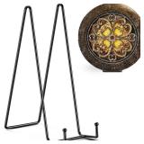 TR-LIFE 16 Inch Heavy Duty Plate Stand (2 Pack) - Metal Display Easel for Large Plates, Picture Frames, Signs, Posters, and Decorative Platters - Retail: $22