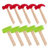 Nagpew 10 Pack Kids Hammer Toy, Wooden Small Simulation Maintenance Tools, Pretend Play Educational Toys for Teens Girls Boys School Games Supplies - Retail: $20
