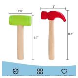 Nagpew 10 Pack Kids Hammer Toy, Wooden Small Simulation Maintenance Tools, Pretend Play Educational Toys for Teens Girls Boys School Games Supplies - Retail: $20