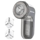 BEAUTURAL Fabric Shaver and Lint Remover, Sweater Defuzzer with 2-Speeds, 2 Replaceable Stainless Steel Blades, Battery Operated, Remove Clothes Fuzz, Lint Balls, Pills, Bobbles Gray - Retail: $10