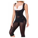 Nebility Bodysuit for Women Tummy Control Shapewear Faja Body Shaper Waist Trainer Open Bust Mid-Thigh Bodysuit - Retail: $30