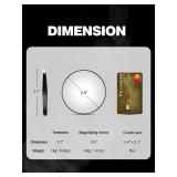 Macaki 20X/30X/40X Magnifying Mirror with Suction Cups and Tweezers Set, 3.5 inches Travel Magnified Makeup Mirror, Black, 3PCS - Retail: $10