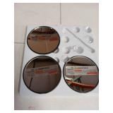 Macaki 20X/30X/40X Magnifying Mirror with Suction Cups and Tweezers Set, 3.5 inches Travel Magnified Makeup Mirror, Black, 3PCS - Retail: $10