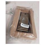 Oak Floor Register for 4x10 Inch Duct Holes - Flush Mount Floor Vent with Metal Damper - White Wooden Vent Covers for Home Floor - 0.8 Inch Thickness - Unfinished - 2PCS - Retail: $36