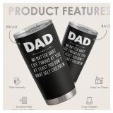 SANDJEST Dad Tumbler Gifts for Dad from Daughter Son - 20oz Stainless Steel Double-walled Insulated No Matter What Ugly Children Travel Mug Christmas, Birthday, Father