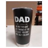 SANDJEST Dad Tumbler Gifts for Dad from Daughter Son - 20oz Stainless Steel Double-walled Insulated No Matter What Ugly Children Travel Mug Christmas, Birthday, Father