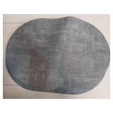 BARTHKIT Placemats for Dining Table Set of 6 Non-Slip, Heat Resistant Oval Leather Placemat Double Layer, Waterproof Table Mats Easy to Clean for Kitchen Dining Room, Light Blue - Retail: $28