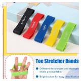 WinnerWhy Set of 5 Toe Stretcher Band Separator Spacer Bunion Correction Hallux Valgus Alignment Foot Stretcher Straightener Resistance Loop Yoga Exercise Foot Care with Carry Bag(Multicolor) - Retail