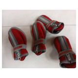 QUMY Dog Shoes for Small Dog, Puppy Dog Boots & Paw Protectors for Winter, Summer Hot Pavement, Waterproof in Rainy Weather, Ourdoor Walking, Indoor Hardfloors Skid-Resistant Soles Red Size 5 - Retail