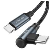 CableCreation 90Â° USB C to USB C Cable 240W, 10FT 5A Type C Fast Charging Cable, Braided C to C Cord for iPhone 16 15 Pro Max, MacBook Pro/Air, iPad Pro/Air/Mini, Galaxy S24/S24 Ultra/S23/S22, Pixe